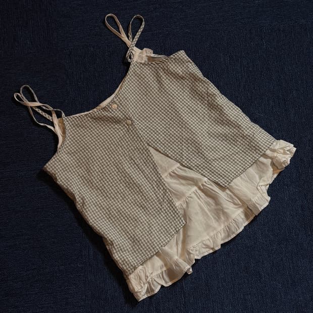 모리걸체크 패턴 끈나시