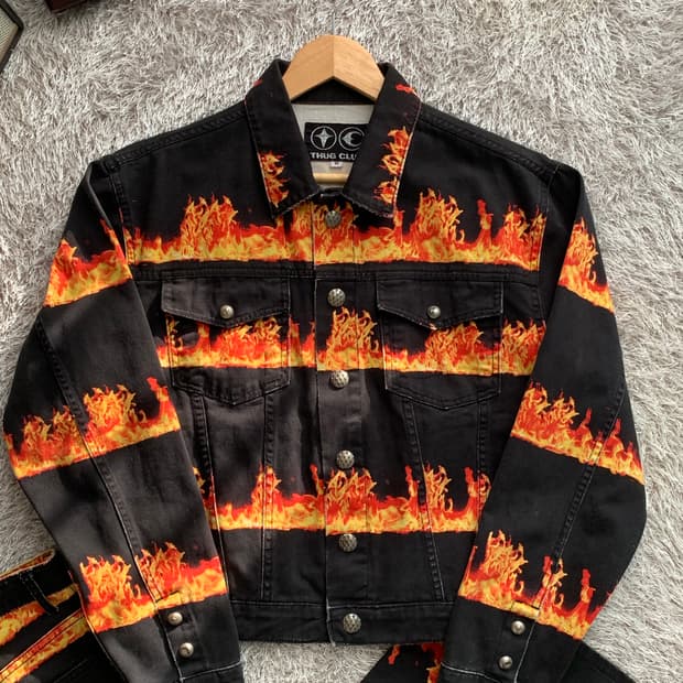 떠그클럽 쵸퍼 플레임 불 자켓