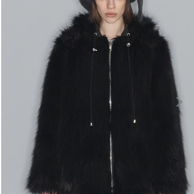 OPEN YY REVERSIBLE FAUX FUR HOOD JACKET