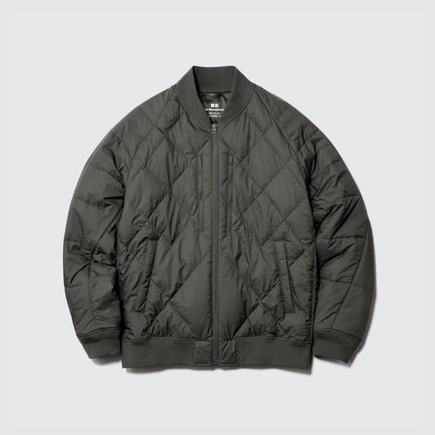 유니클로X화이트마운티니어링 리사이클 하이브리드 다운재킷 올리브 m