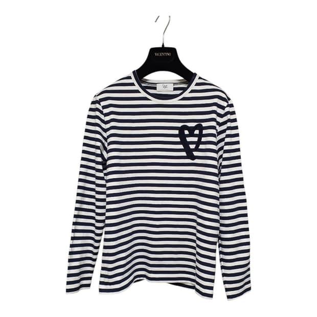 커티스쿨릭 스트라이프 와펜 하트 긴팔 티셔츠 m