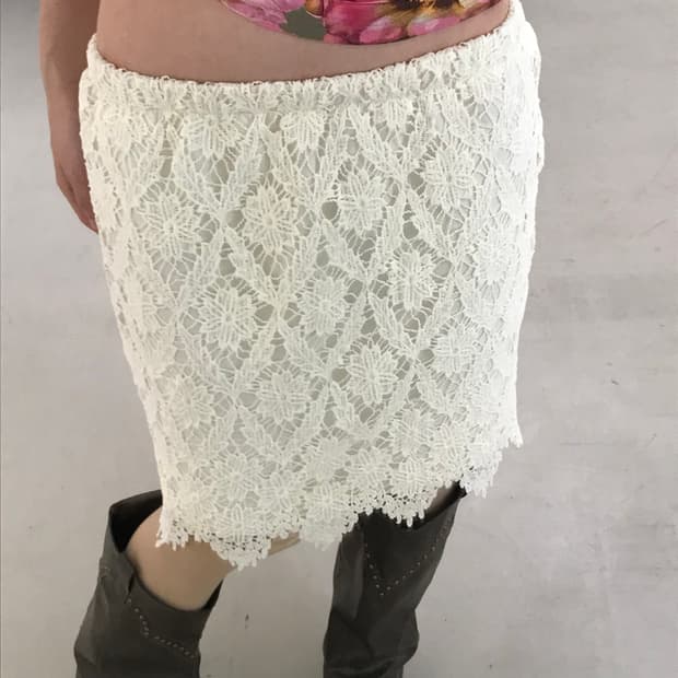 vintage ivory lace skirt