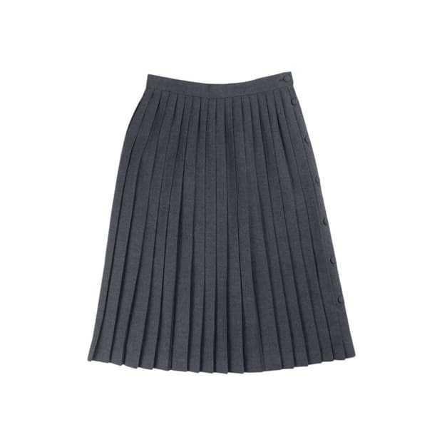 플리츠 wool midi skirt