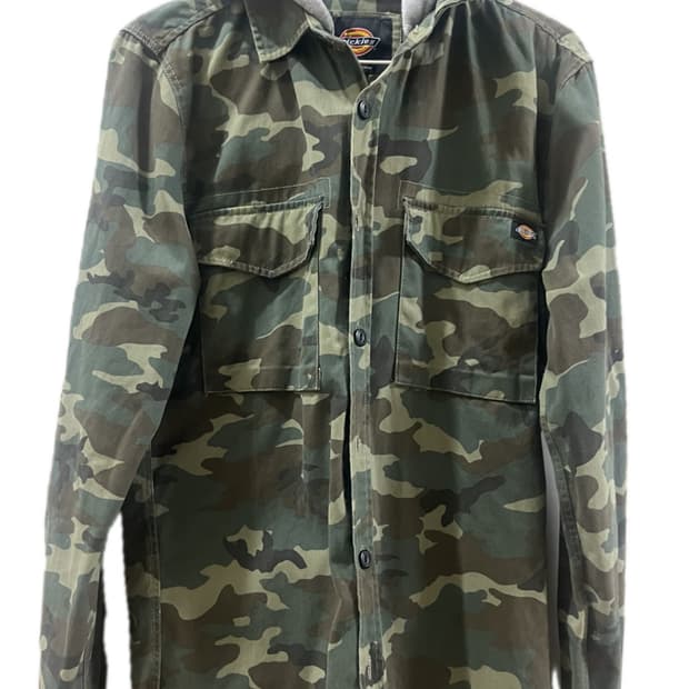 Dickies 카모 밀리터리 후드 셔츠 S