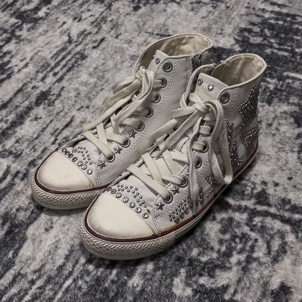 {Ash} Star Stud Leather High-Top Sneaker
