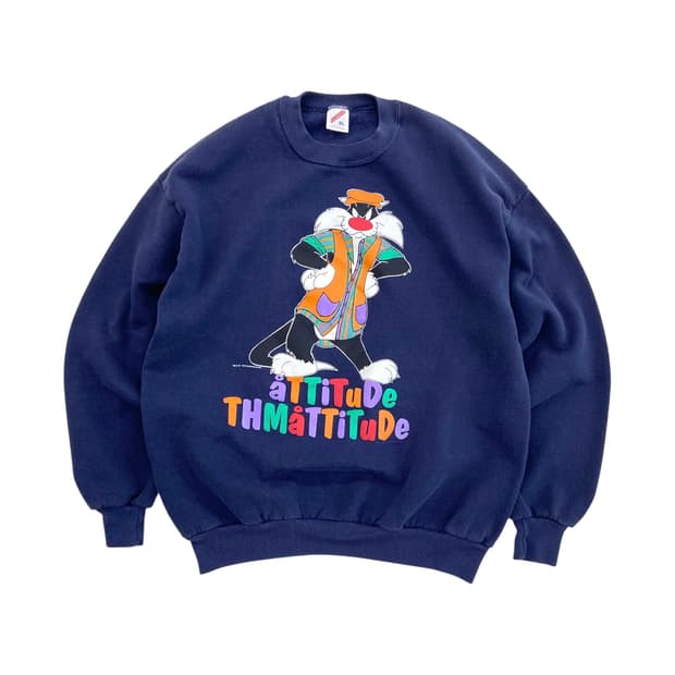 90's 루니튠즈 실베스터 50/50 스웻셔츠