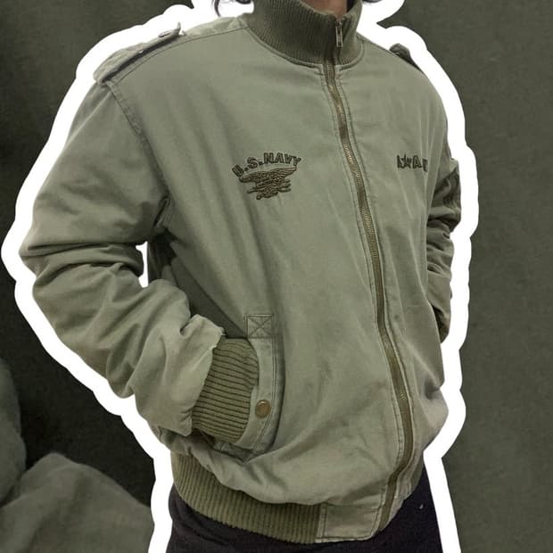 밀리터리 네이비씰자수 공군패치 야상자켓 L