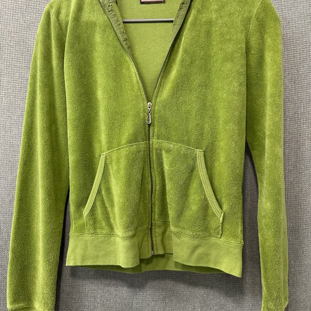 쥬시꾸뛰르 Juicy Couture 그린 벨루어 집업 후디