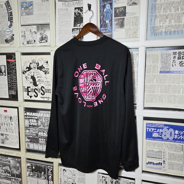 JPN 챔피온 블랙 핑크 폴리 롱슬리브 