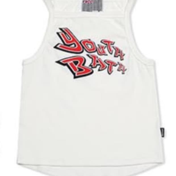 유쓰배쓰 유스배스 ROUGH LOGO CROP TOP 나시 화이트 탑