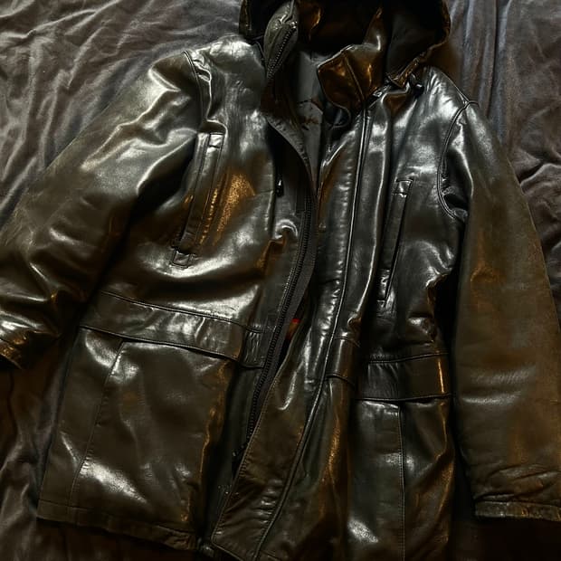 Sheep Skin Fireman Leather Coat Jacket