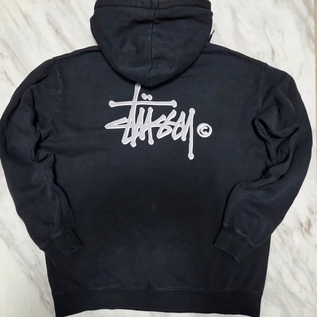 스투시 베이직 블랙 후드티