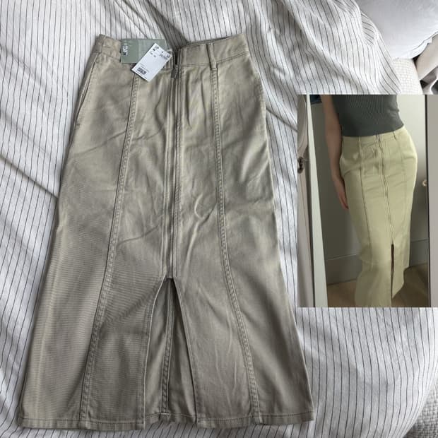 H&m 새상품)빈티지 무드 지퍼 스커트