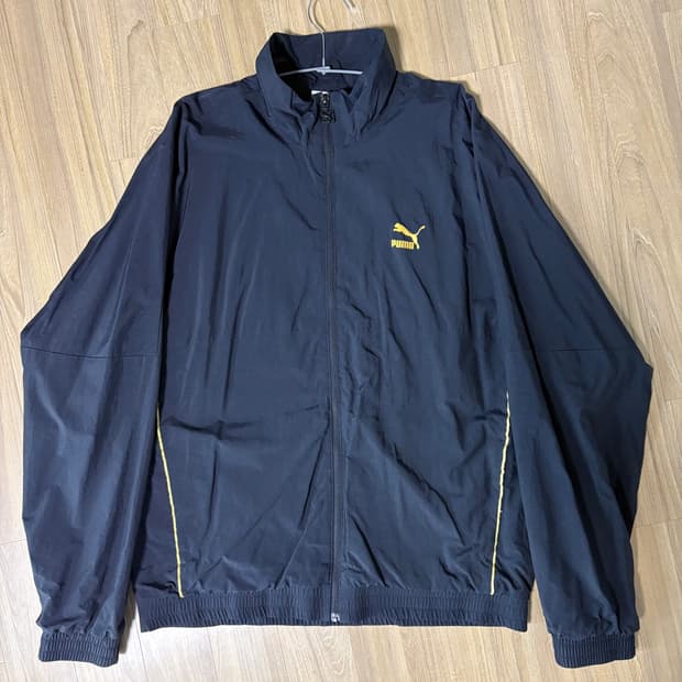 푸마 바람막이 자켓 블랙 옐로우 xl