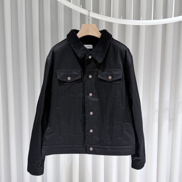 (A+/XL) / 셀린느 시퀀 로고 데님 트러커 봄버 블루종 자켓