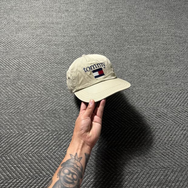 90s 타미힐피거 플래그 자수 올드스쿨 볼캡 모자