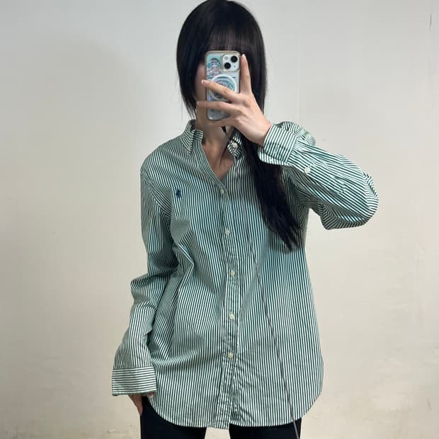 Polo Ralph Lauren green stripe shirt