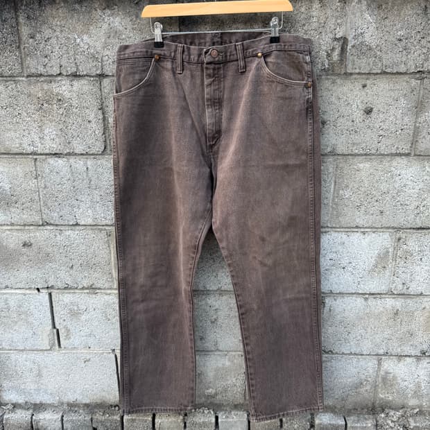 90s 랭글러 빈티지 13mwz 다크브라운 카우보이컷 데님 팬츠