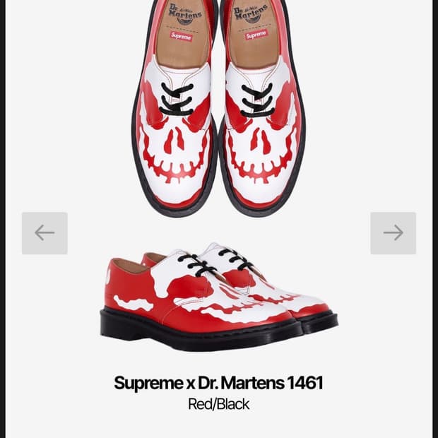 슈프림 닥터마틴 1461 스컬페이스 사이즈 270