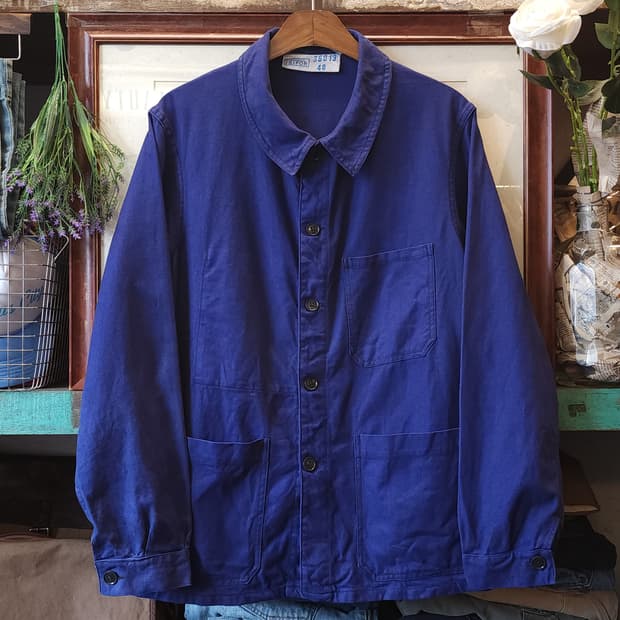 60s 프렌치 워크자켓 프렌치자켓 블루 워크자켓 48