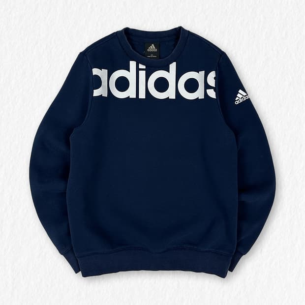 아디다스 로고 스펠아웃 기모 맨투맨