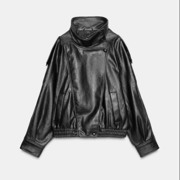 자라 페이크 레더 자켓
