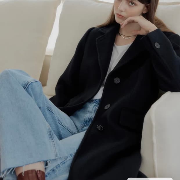 룩캐스트 소이 울 싱글 코트 s size black