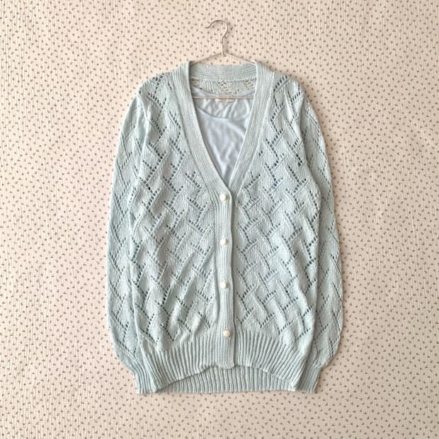 하늘 크로쉐 롱 가디건