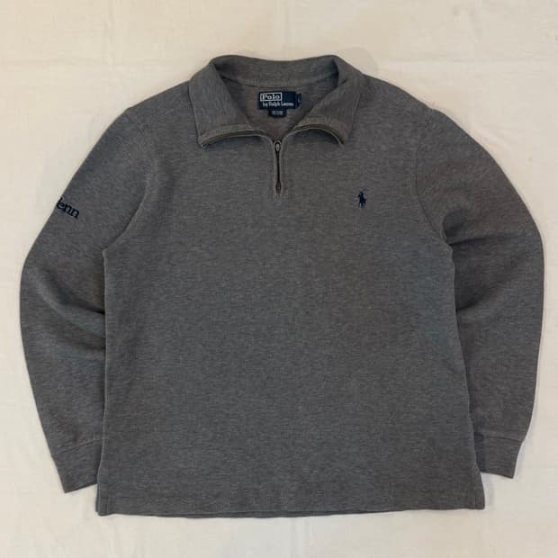 폴로 랄프로렌 반집업 코튼 니트 그레이