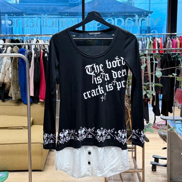 고스트 오브 할렘 블랙 레이어드 롱슬리브 