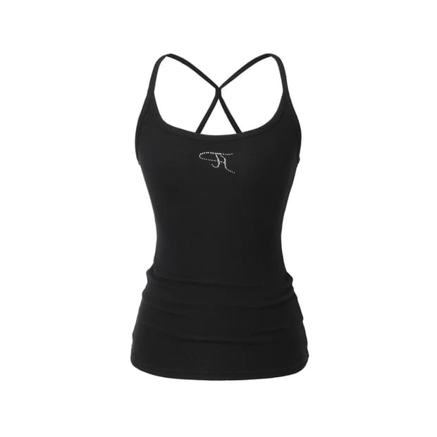 Jewel cross back tank top