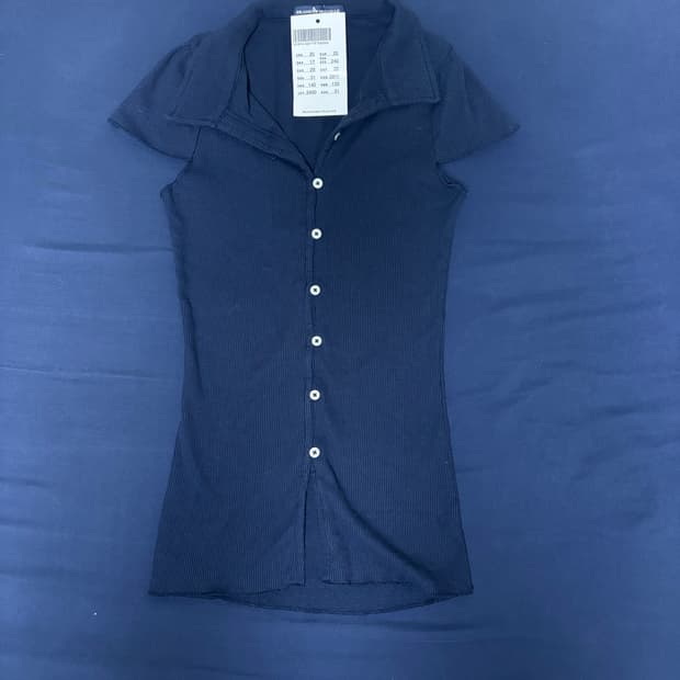 브랜디멜빌 네이비 골지 반팔