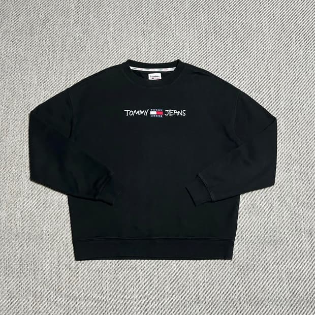 [L] Tommy 타미진스 블랙 라운드 맨투맨