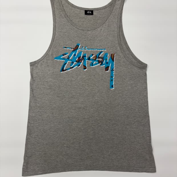 스투시 페이즐리 스톡 탱크 그레이헤더 나시