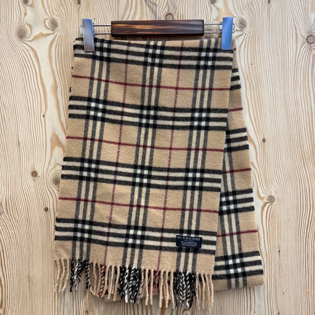 버버리 울 체크 머플러