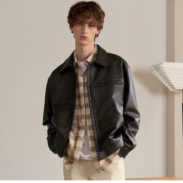 마인드브릿지 워싱레더 트러커 자켓 110 (새상품)