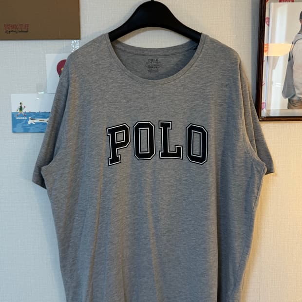 [2XL]폴로 랄프로렌 프린팅로고 반팔 티셔츠 그레이