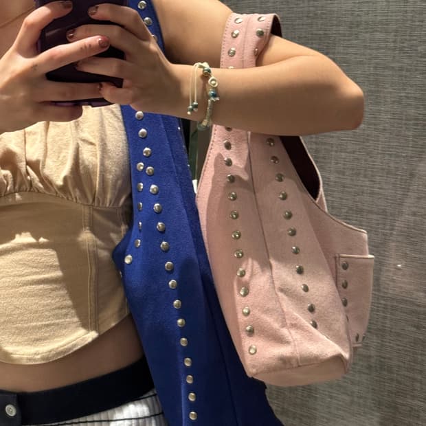 Handmade Studded Suede Bag