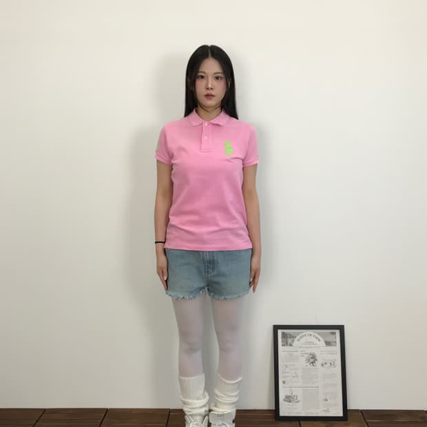 Ralph Lauren Pink & Green Big Pony Shirt