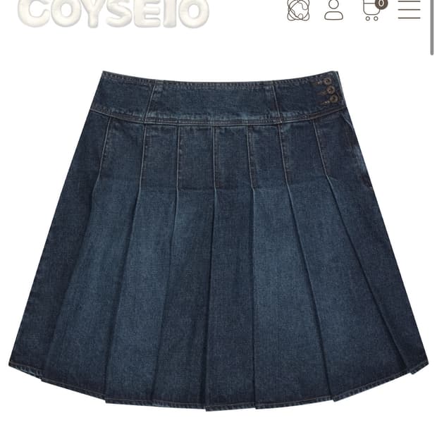 코이세이오 딥 데님 플리츠 스커트 1사이즈