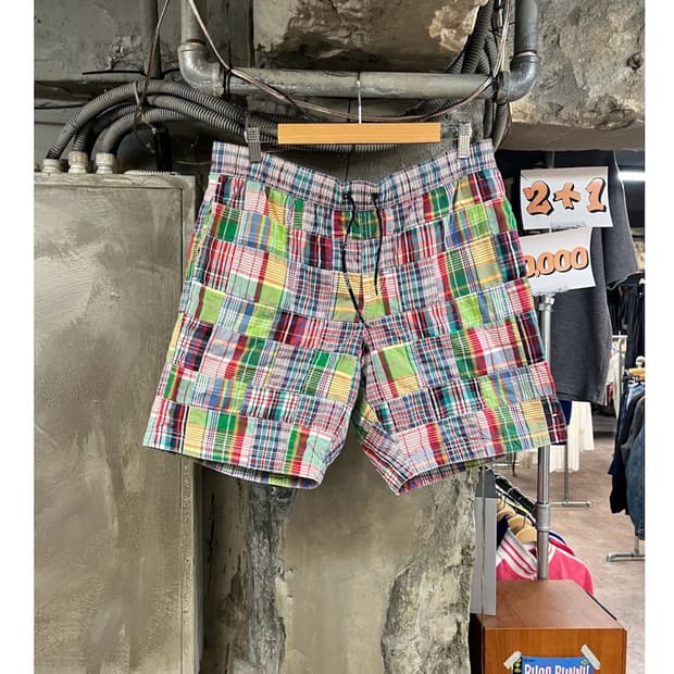 타미힐피거 패치워크 하프 팬츠 S #csz4143