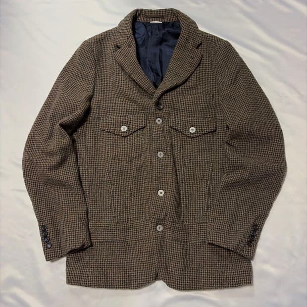 꼼데가르송 옴므 듀스 양모 축융 하운즈투스 자켓