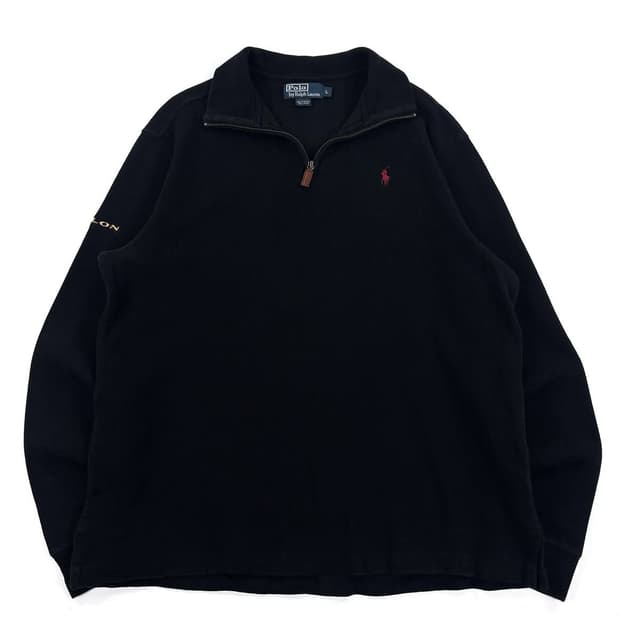 폴로 랄프로렌 반집업 블랙 니트 