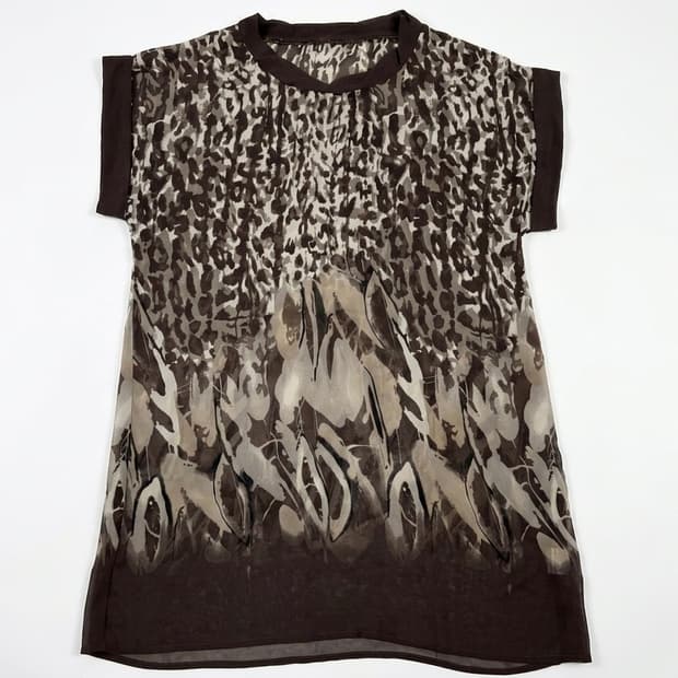 Vintage Leopard Mix Chiffon Dress
