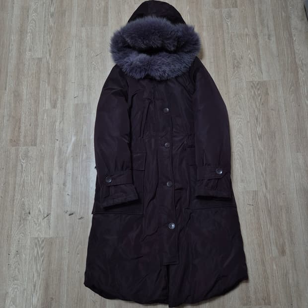 지센 여성 천연모피 폭스퍼 후드 덕다운 롱패딩 점퍼 (55)