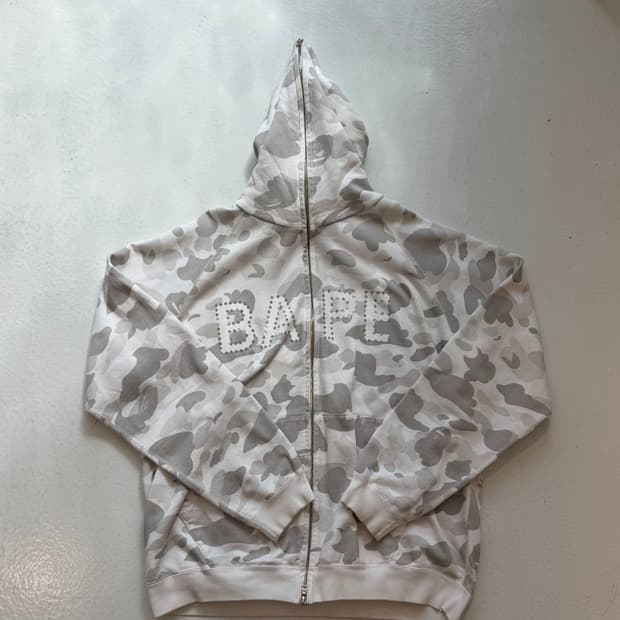 Bape x Swarovski 카모 풀집 후드