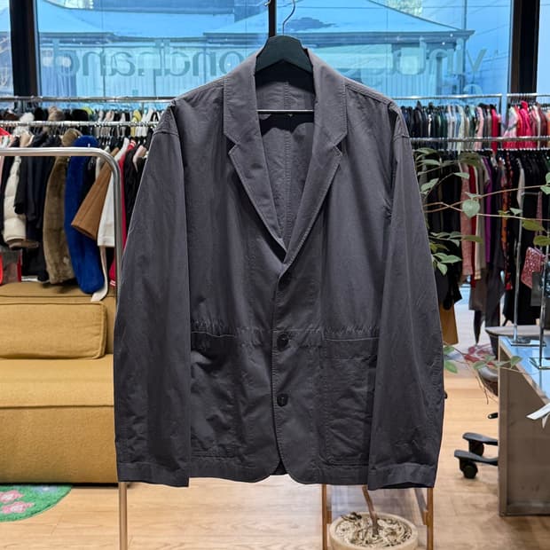 스튜디오 니콜슨 차콜 코튼 3b 블레이저 자켓 