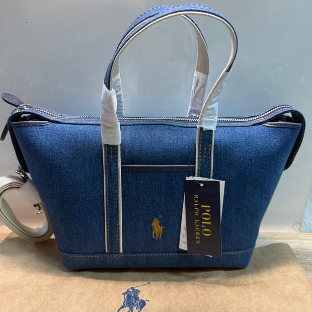 정품 폴로 랄프 로렌(Polo Ralph Lauren)데님 토트 크로스