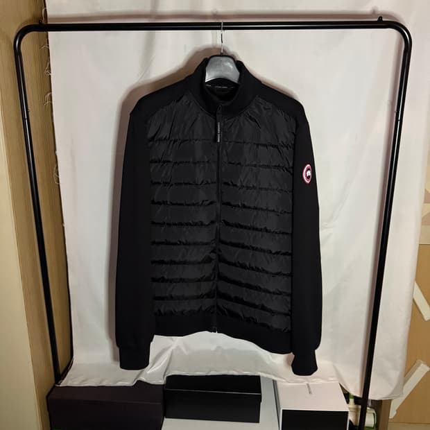 캐나다구스 하이브릿지 휴런 풀 집 자켓 니트패딩 블랙