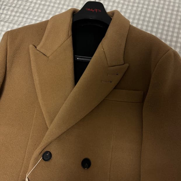 stu 카멜 더블 코트 M 새상품